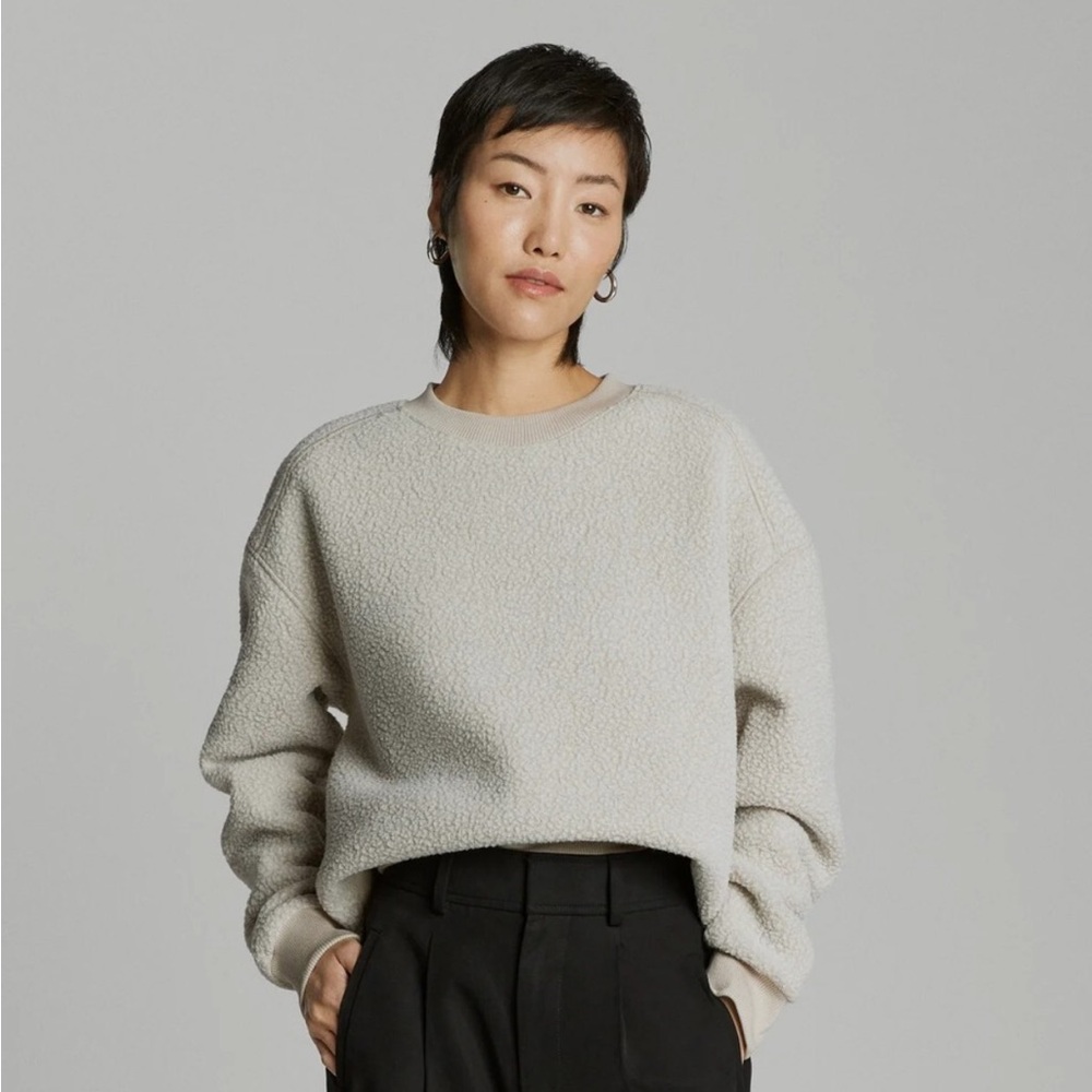 EVERLANE The ReNew Teddy Oversized Crewneck‎ Oat